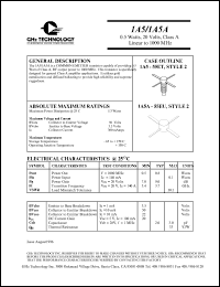 1A5 datasheet: 0.5 W, 20 V, 1000 MHz common emitter transistor 1A5