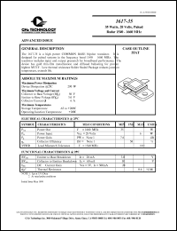 1617-35 datasheet: 35 W, 28 V, 1540-1660 MHz common base transistor 1617-35