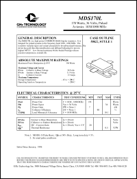 MDS170L datasheet: 170 W, 36 V, 1030-1090 MHz common base transistor MDS170L