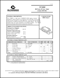 TCS800 datasheet: 800 W, 50 V, 1030 MHz common base transistor TCS800