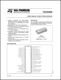 TEA5040S datasheet: Wide band video processor TEA5040S
