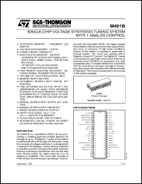 M491B datasheet: Single-chip voltage synthesis tuning system with 1 analog control M491B