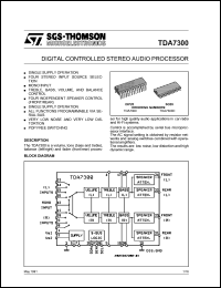 TDA7300D datasheet: Digital controlled stereo audio processor TDA7300D