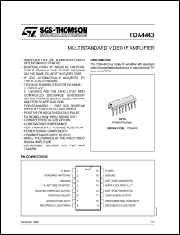 TDA4443 datasheet: Multistandard video IF amplifier TDA4443