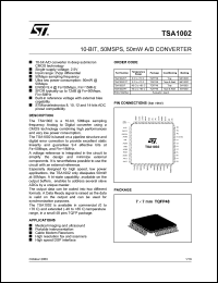 TSA1002IF datasheet: SM-10 BIT ADC TSA1002IF