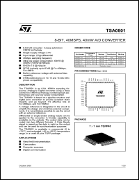 TSA0801IF datasheet: SM-8 BIT ADC TSA0801IF