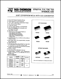 ST62E20F1/SWD datasheet: 8-BIT MCU-4K EPROM ST62E20F1/SWD