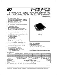 ST72E511R9G0S datasheet: Bits number of 8 Memory type EPROM Microprocessor/controller features CAN 2.0B Controller/LVD/SPI/SCI/CAN Frequency clock 16 MHz Memory size 64 K-bit ST72E511R9G0S