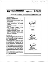 M145028B1 datasheet: REMOTE CONTROL DECODER M145028B1