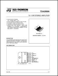 TDA2009 datasheet: 10+10W DUAL POWER AMP TDA2009