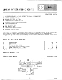 L465A datasheet: Operational amplifier features Power Amplifier Power Operational Amp. ? 4A output L465A