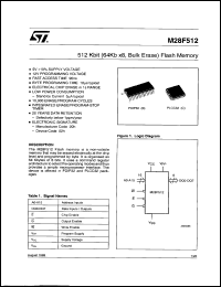 M28F512-12B1 datasheet: Memory configuration 64Kx8 Memory type Flash Memory size 512 K-bit 512K (64K8) FLASH memory - 120ns Access M28F512-12B1