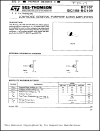 BC109 datasheet: TRANSISTOR BC109