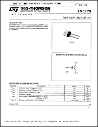 2N5179 datasheet: TRANSISTOR 2N5179