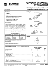 RF1S70N03 datasheet: TRANSISTOR MOSFET RF1S70N03