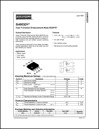 SI4953DY datasheet: MOSFET DUAL PP SO-8 SI4953DY