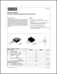 NDB6030L datasheet: Length/Height 4.69 mm Width 10.54 mm Depth 15.49 mm Power dissipation 75 W Transistor polarity N Channel Current Id cont. 52 A Voltage Vgs th max. 3 V (D2-Pak) Voltage Vds max 30 V NDB6030L