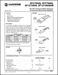 RF1S70N06SM datasheet: TRANSISTOR MOSFET RF1S70N06SM