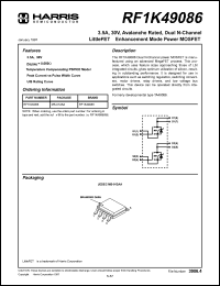 RF1K49086 datasheet: TRANSISTOR MOSFET SO-8 RF1K49086