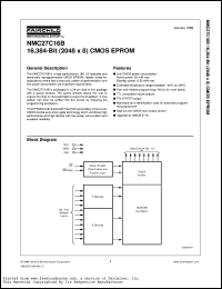 NMC27C16BQ200 datasheet: Memory configuration 2Kx8 Memory type EPROM Tolerance Vcc + 10 % Tolerance Vcc - 10 % NMC27C16BQ200