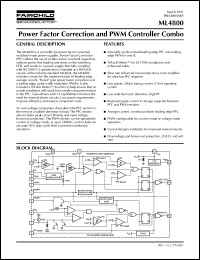 ML4800CP datasheet: PFC/PWM COMBO ML4800CP
