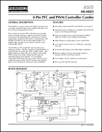 ML4803CP1 datasheet: PFC/PWM COMBO ML4803CP1