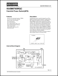 KA5M0765RQCTU datasheet: SPS POWER SWITCH KA5M0765RQCTU