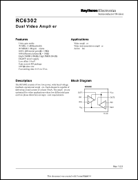 RC6302M8 datasheet: Dual Video Amp Amplifiers number of 2 RC6302M8