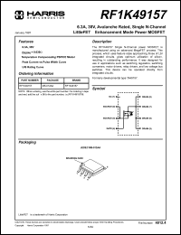 RF1K49157 datasheet: TRANSISTOR MOSFET SO-8 RF1K49157