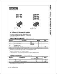 BC846A-MR datasheet: Quantity reel 500 Width tape 8 mm SOT-23 Transistors BC846A-MR
