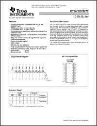 CY74FCT2827CTQC datasheet:  10-BIT BUFFERS/DRIVERS WITH 3-STATE OUTPUTS AND SERIES DAMPING RESISTORS CY74FCT2827CTQC