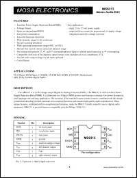 MS6313AS datasheet: Stereo Audio DAC for VCD player, DVD player applications MS6313AS