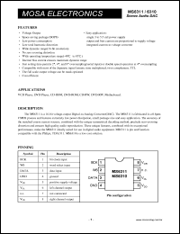 MS6311AS datasheet: Stereo Audio DAC for VCD player, DVD player applications MS6311AS