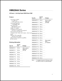 HM6264ALFP-10L datasheet: 8192-word x 8-bit high speed CMOS static RAM, 100ns HM6264ALFP-10L