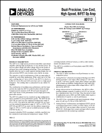 AD712SQ/883B datasheet: Dual-precision, low-cost, high-speed, BiFET op amp AD712SQ/883B