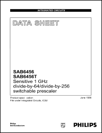 SAB6456T datasheet: Sensitive 1 GHz divide-by-64/divide-by-256 switchable prescaler SAB6456T