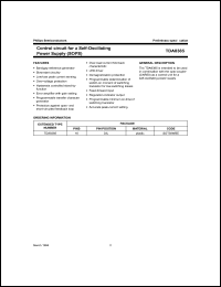 TDA8385 datasheet: Control circuit for a self-oscillating power supply (SOPS) TDA8385