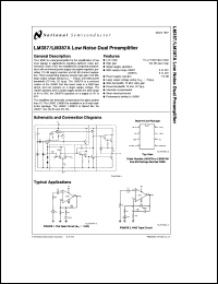 LM387N datasheet: Low noise dual preamplifier LM387N