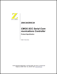 Z85C3016PSC datasheet: CMOS SCC serial communications controller, 16MHz Z85C3016PSC