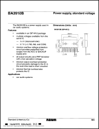 BA3910B datasheet: Power supply, standard voltage BA3910B