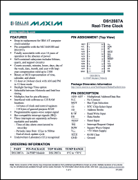 DS12887A datasheet: Real time clock DS12887A