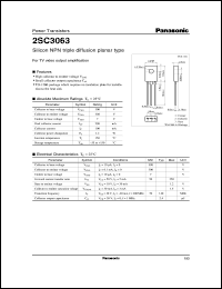 2SC3063 datasheet: NPN transistor for For TV video output amplification 2SC3063