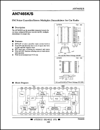 AN7465K datasheet: FM noise canceller/stereo multiplex demodulator for car radio AN7465K