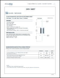 1N5365B datasheet: Glass passivated junction silicon zener diode. Power 5.0 Watt. Vz @ Izt = 36V, Izt = 30mA 1N5365B