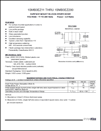 1SMB3EZ13 datasheet: Surface mount silicon zener diode. Power 3.0 Watts. Nominal zener voltage Vz = 13 V. Test current Izt = 58 mA 1SMB3EZ13