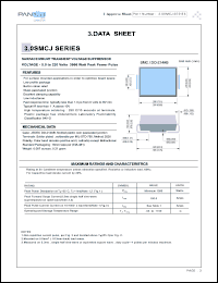 3.0SMCJ5.0C datasheet: Surface mount transient voltage suppressor. Peak power pulse 3000 Watt. Vrwm = 5.0 V. Ir = 2000 uA @ Vrwm. 3.0SMCJ5.0C