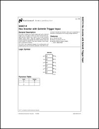 54AC14MDA datasheet: Hex Inverter Schmitt Trigger Input 54AC14MDA