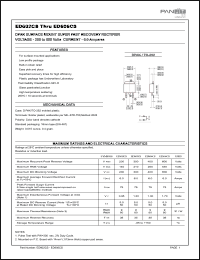 ED604CS datasheet: DPAK surfase mount super fast recovery rectifier. Max recurrent peak reverse voltage 400V. Max average forward rectified current (Tc=75degC) 6.0A. ED604CS