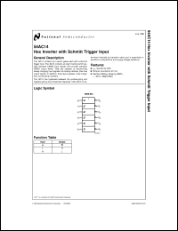 JM38510/75702SC datasheet: Hex Inverter Schmitt Trigger Input JM38510/75702SC