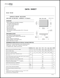 S3J datasheet: Surfase mount rectifier. Max recurrent peak reverse voltage 600 V. Max average forward rectified current at Tl = 75degC  3.0 A. S3J